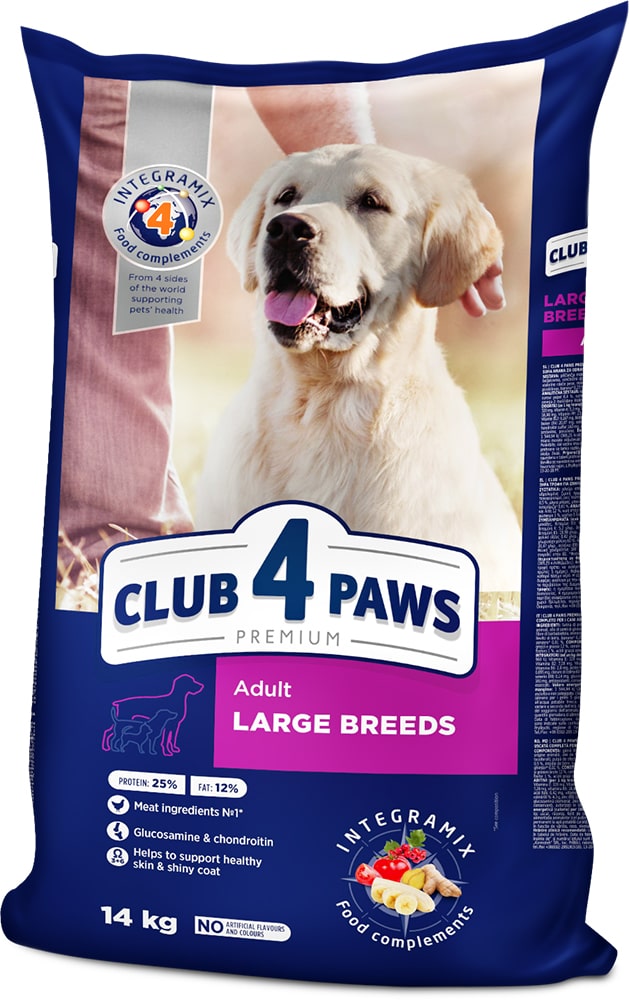 Сухой корм для взрослых собак Club 4 paws для крупных пород — 1